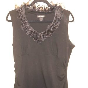 White House Black Market Ruffled Collar Shirt